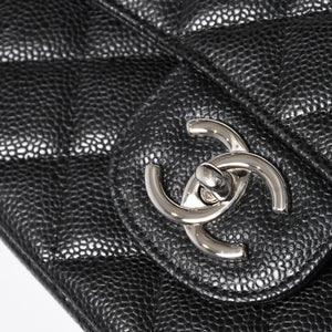 新品同様 CHANEL シャネル デカマトラッセ33 チェーンショルダーバッグ 17番台 ココマーク キャビアスキン ブラック SV金具 中古 4a004396