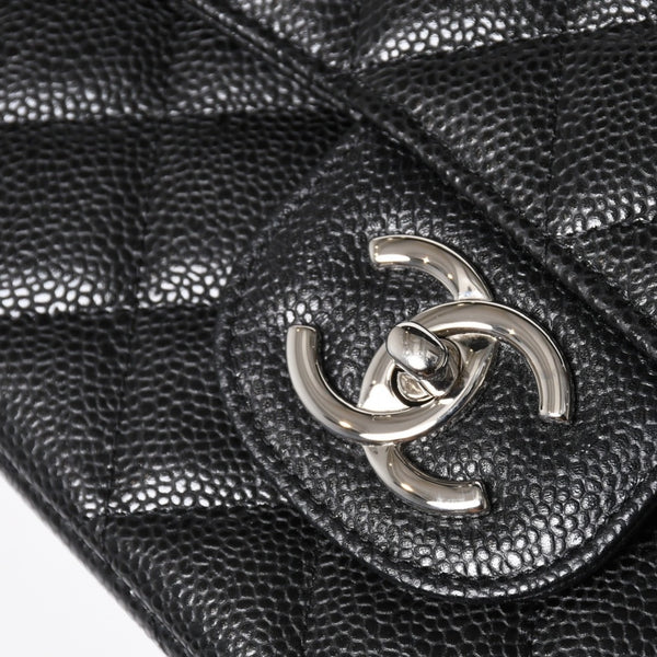 新品同様 CHANEL シャネル デカマトラッセ33 チェーンショルダーバッグ 17番台 ココマーク キャビアスキン ブラック SV金具 中古 4a004396