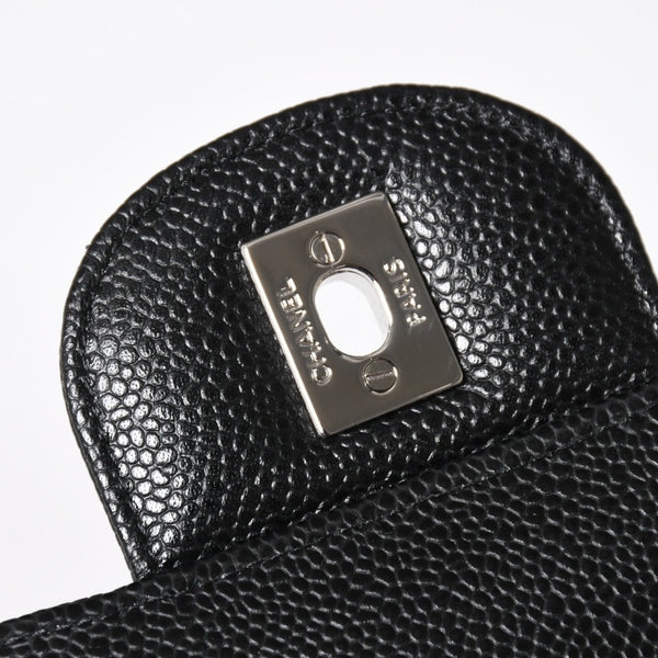 新品同様 CHANEL シャネル デカマトラッセ33 チェーンショルダーバッグ 17番台 ココマーク キャビアスキン ブラック SV金具 中古 4a004396