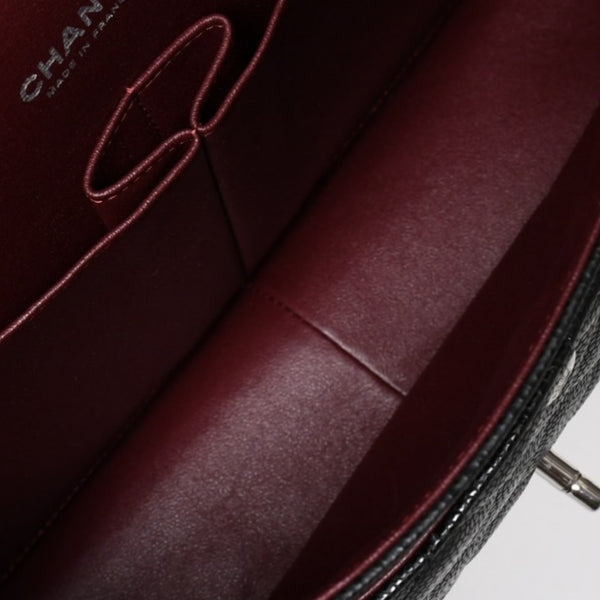 新品同様 CHANEL シャネル デカマトラッセ33 チェーンショルダーバッグ 17番台 ココマーク キャビアスキン ブラック SV金具 中古 4a004396