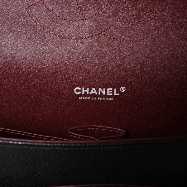新品同様 CHANEL シャネル デカマトラッセ33 チェーンショルダーバッグ 17番台 ココマーク キャビアスキン ブラック SV金具 中古 4a004396