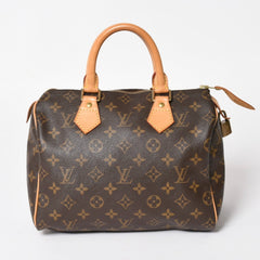 LOUIS VUITTON Speedy 25 Handbag M41528 Monogram PVC Coated Canvas SP0065 Leather Brown Gold Hardware Good Condition Used 4a004370