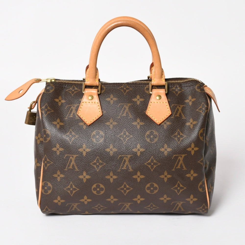 LOUIS VUITTON ルイヴィトン スピーディ25 ハンドバック M41528 モノグラム PVCコーティングキャンバス SP0065 レザー ブラウン ゴールド金具 美品 中古 4a004370