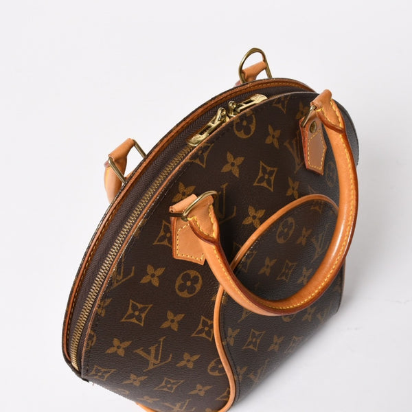 LOUISVUITTON ルイヴィトン エリプスPM ハンドバッグ M51127 モノグラム PVC レザー ブラウン ゴールド金具 美品 中古 4a004386