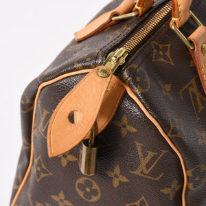 LOUIS VUITTON Speedy 25 Handbag M41528 Monogram PVC Coated Canvas SP0065 Leather Brown Gold Hardware Good Condition Used 4a004370