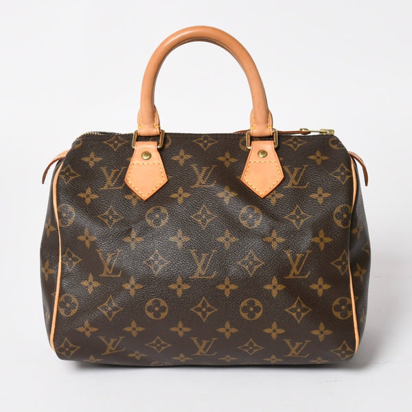 LOUIS VUITTON ルイヴィトン スピーディ25 ハンドバック M41528 モノグラム PVCコーティングキャンバス SP1015 レザー ブラウン ゴールド金具 美品 中古 4a004341