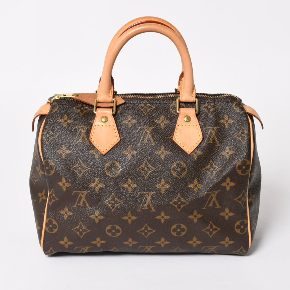LOUIS VUITTON Speedy 25 Handbag M41528 Monogram PVC Coated Canvas SP1015 Leather Brown Gold Hardware Good Condition Used 4a004341