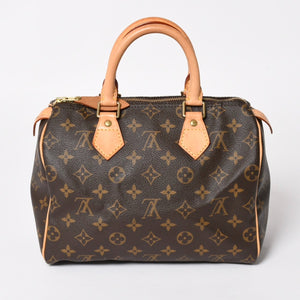 LOUIS VUITTON ルイヴィトン スピーディ25 ハンドバック M41528 モノグラム PVCコーティングキャンバス SP1015 レザー ブラウン ゴールド金具 美品 中古 4a004341