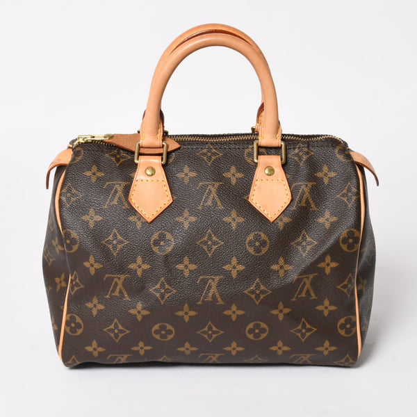 LOUIS VUITTON ルイヴィトン スピーディ25 ハンドバック M41528 モノグラム PVCコーティングキャンバス SP1015 レザー ブラウン ゴールド金具 美品 中古 4a004341