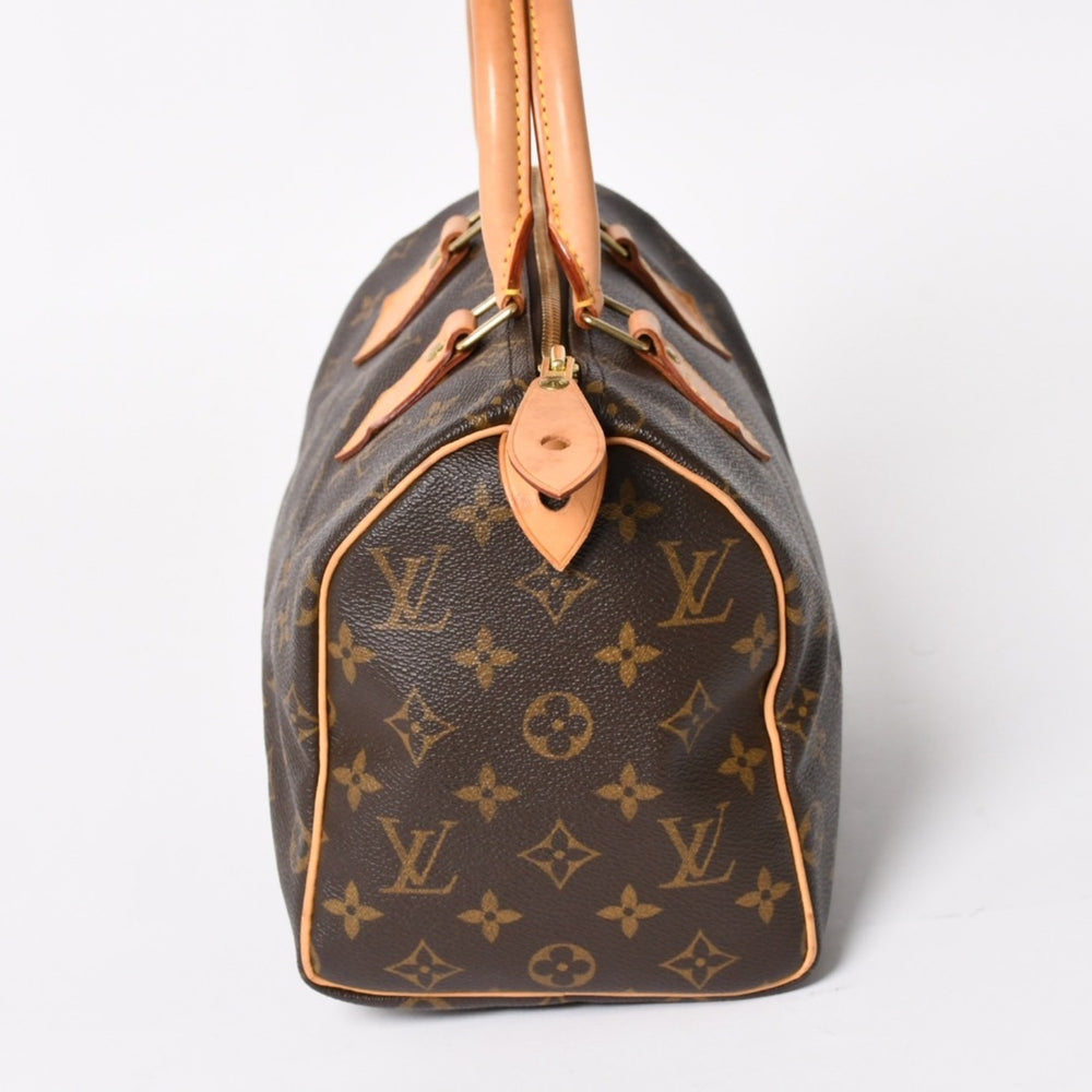 LOUIS VUITTON ルイヴィトン スピーディ25 ハンドバック M41528 モノグラム PVCコーティングキャンバス SP1015 レザー ブラウン ゴールド金具 美品 中古 4a004341