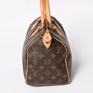 LOUIS VUITTON ルイヴィトン スピーディ25 ハンドバック M41528 モノグラム PVCコーティングキャンバス SP1015 レザー ブラウン ゴールド金具 美品 中古 4a004341