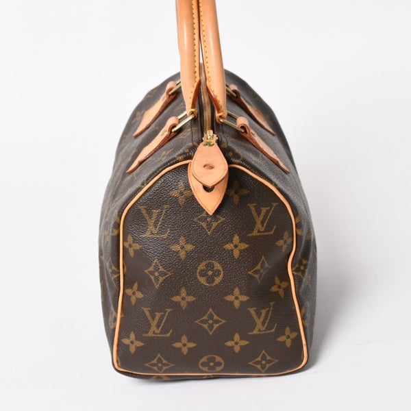 LOUIS VUITTON ルイヴィトン スピーディ25 ハンドバック M41528 モノグラム PVCコーティングキャンバス SP1015 レザー ブラウン ゴールド金具 美品 中古 4a004341