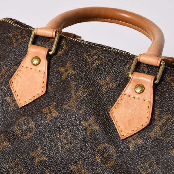 LOUIS VUITTON ルイヴィトン スピーディ25 ハンドバック M41528 モノグラム PVCコーティングキャンバス SP1015 レザー ブラウン ゴールド金具 美品 中古 4a004341