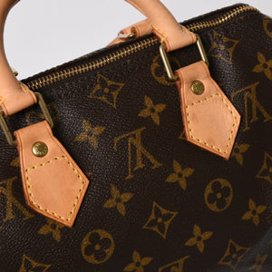 LOUIS VUITTON ルイヴィトン スピーディ25 ハンドバック M41528 モノグラム PVCコーティングキャンバス SP1015 レザー ブラウン ゴールド金具 美品 中古 4a004341