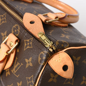 LOUIS VUITTON ルイヴィトン スピーディ25 ハンドバック M41528 モノグラム PVCコーティングキャンバス SP1015 レザー ブラウン ゴールド金具 美品 中古 4a004341