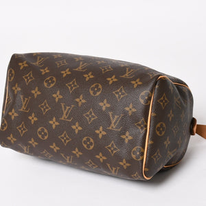 LOUIS VUITTON ルイヴィトン スピーディ25 ハンドバック M41528 モノグラム PVCコーティングキャンバス SP1015 レザー ブラウン ゴールド金具 美品 中古 4a004341