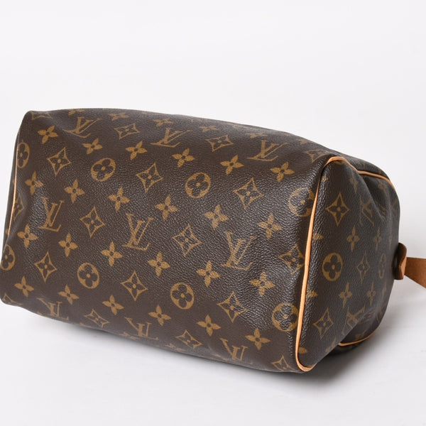 LOUIS VUITTON ルイヴィトン スピーディ25 ハンドバック M41528 モノグラム PVCコーティングキャンバス SP1015 レザー ブラウン ゴールド金具 美品 中古 4a004341