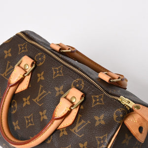 LOUIS VUITTON ルイヴィトン スピーディ25 ハンドバック M41528 モノグラム PVCコーティングキャンバス SP1015 レザー ブラウン ゴールド金具 美品 中古 4a004341