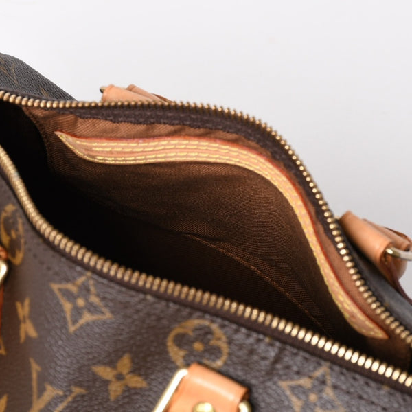 LOUIS VUITTON ルイヴィトン スピーディ25 ハンドバック M41528 モノグラム PVCコーティングキャンバス SP1015 レザー ブラウン ゴールド金具 美品 中古 4a004341