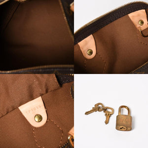 LOUIS VUITTON ルイヴィトン スピーディ25 ハンドバック M41528 モノグラム PVCコーティングキャンバス SP1015 レザー ブラウン ゴールド金具 美品 中古 4a004341
