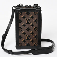Very good condition LOUIS VUITTON Monogram Taffetage Vertical Soft Trunk Shoulder Bag M45044 Black Brown Used 4a004371