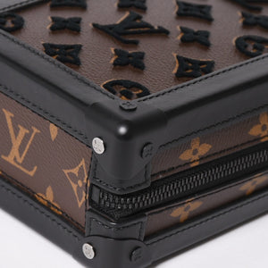 Very good condition LOUIS VUITTON Monogram Taffetage Vertical Soft Trunk Shoulder Bag M45044 Black Brown Used 4a004371