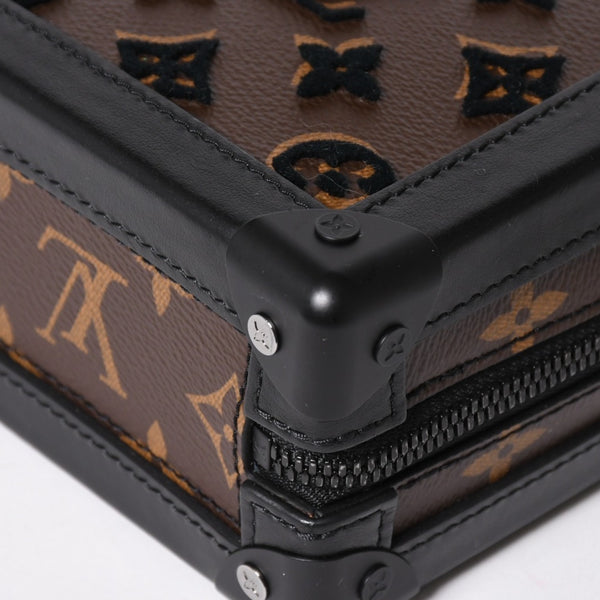 Very good condition LOUIS VUITTON Monogram Taffetage Vertical Soft Trunk Shoulder Bag M45044 Black Brown Used 4a004371