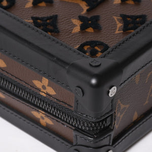 Very good condition LOUIS VUITTON Monogram Taffetage Vertical Soft Trunk Shoulder Bag M45044 Black Brown Used 4a004371