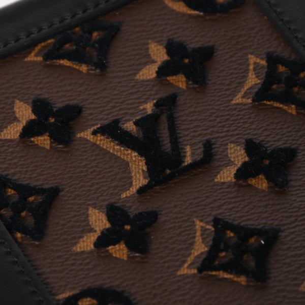 Very good condition LOUIS VUITTON Monogram Taffetage Vertical Soft Trunk Shoulder Bag M45044 Black Brown Used 4a004371