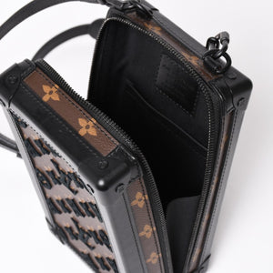 Very good condition LOUIS VUITTON Monogram Taffetage Vertical Soft Trunk Shoulder Bag M45044 Black Brown Used 4a004371