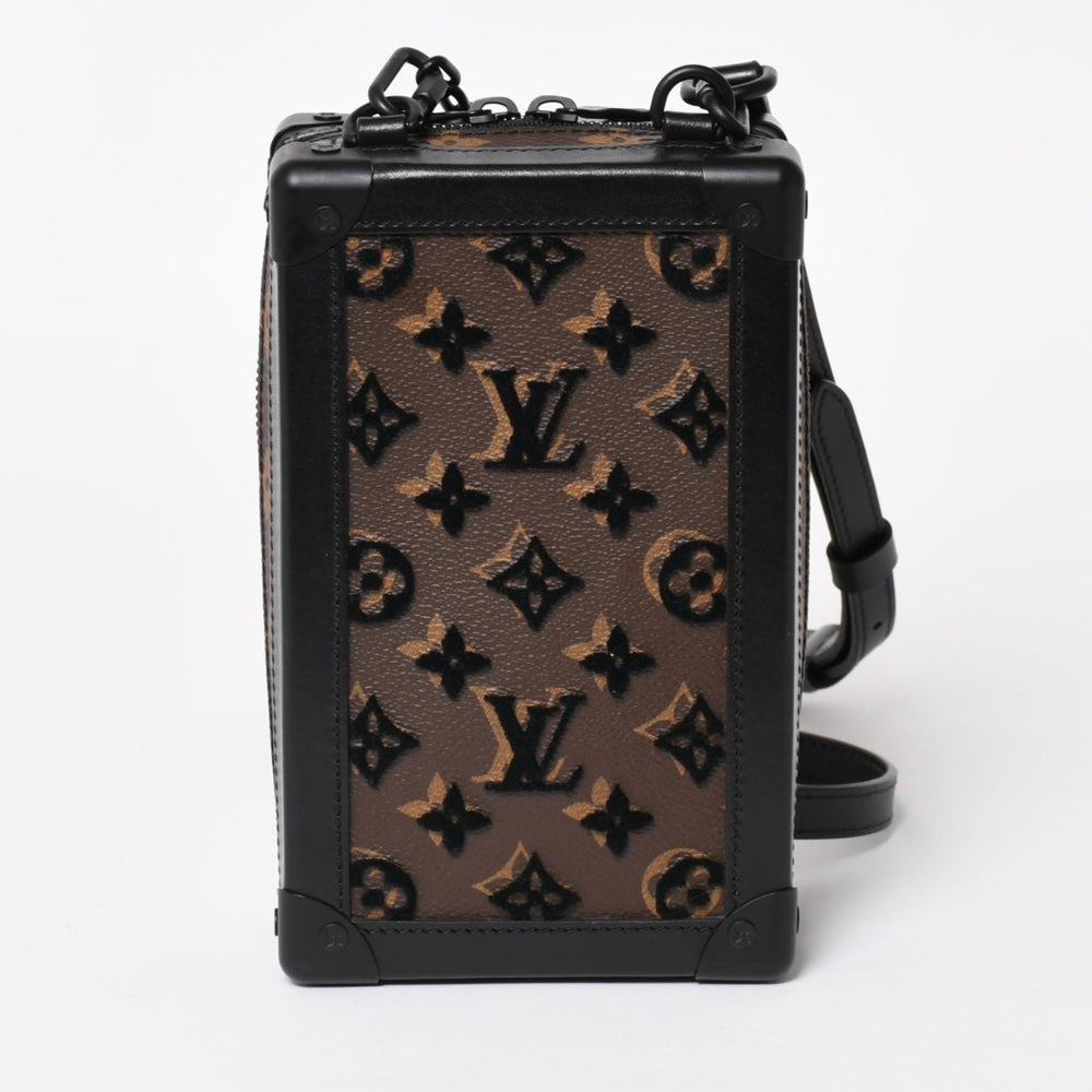 Very good condition LOUIS VUITTON Monogram Taffetage Vertical Soft Trunk Shoulder Bag M45044 Black Brown Used 4a004371