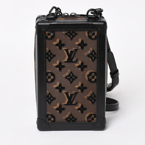 Very good condition LOUIS VUITTON Monogram Taffetage Vertical Soft Trunk Shoulder Bag M45044 Black Brown Used 4a004371