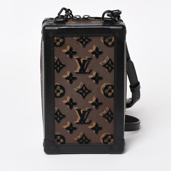 Very good condition LOUIS VUITTON Monogram Taffetage Vertical Soft Trunk Shoulder Bag M45044 Black Brown Used 4a004371