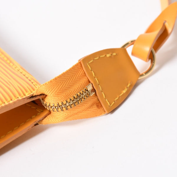 極美品 LOUIS VUITTON ルイヴィトン ポシェット アクセソワール アクセサリーポーチ M52959 エピレザー イエロー ゴールド金具 中古 4a003941