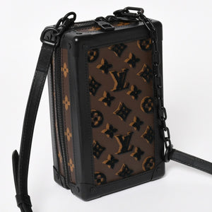Very good condition LOUIS VUITTON Monogram Taffetage Vertical Soft Trunk Shoulder Bag M45044 Black Brown Used 4a004371
