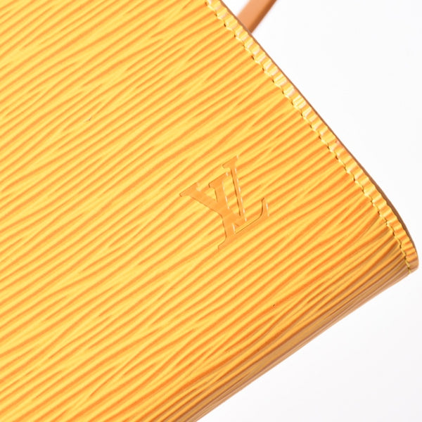 極美品 LOUIS VUITTON ルイヴィトン ポシェット アクセソワール アクセサリーポーチ M52959 エピレザー イエロー ゴールド金具 中古 4a003941