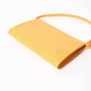 極美品 LOUIS VUITTON ルイヴィトン ポシェット アクセソワール アクセサリーポーチ M52959 エピレザー イエロー ゴールド金具 中古 4a003941