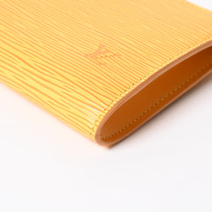 極美品 LOUIS VUITTON ルイヴィトン ポシェット アクセソワール アクセサリーポーチ M52959 エピレザー イエロー ゴールド金具 中古 4a003941