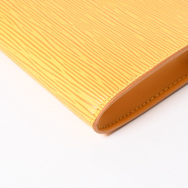 極美品 LOUIS VUITTON ルイヴィトン ポシェット アクセソワール アクセサリーポーチ M52959 エピレザー イエロー ゴールド金具 中古 4a003941