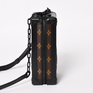 Very good condition LOUIS VUITTON Monogram Taffetage Vertical Soft Trunk Shoulder Bag M45044 Black Brown Used 4a004371