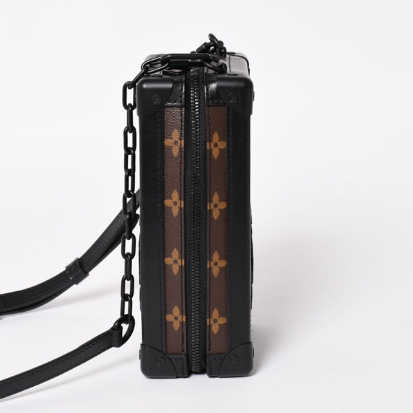 Very good condition LOUIS VUITTON Monogram Taffetage Vertical Soft Trunk Shoulder Bag M45044 Black Brown Used 4a004371