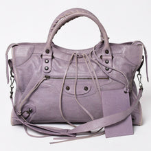 画像をギャラリービューアに読み込む, BALENCIAGA バレンシアガ The City ザシティ 2WAY ハンドバッグ ショルダーバッグ パープル レザー 115748 美品 中古 4a004242