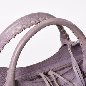 BALENCIAGA バレンシアガ The City ザシティ 2WAY ハンドバッグ ショルダーバッグ パープル レザー 115748 美品 中古 4a004242