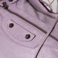画像をギャラリービューアに読み込む, BALENCIAGA バレンシアガ The City ザシティ 2WAY ハンドバッグ ショルダーバッグ パープル レザー 115748 美品 中古 4a004242