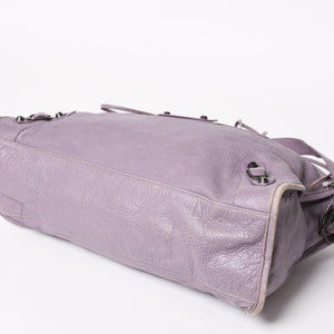 BALENCIAGA バレンシアガ The City ザシティ 2WAY ハンドバッグ ショルダーバッグ パープル レザー 115748 美品 中古 4a004242