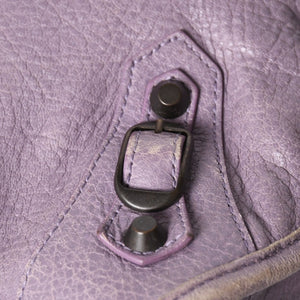 BALENCIAGA バレンシアガ The City ザシティ 2WAY ハンドバッグ ショルダーバッグ パープル レザー 115748 美品 中古 4a004242