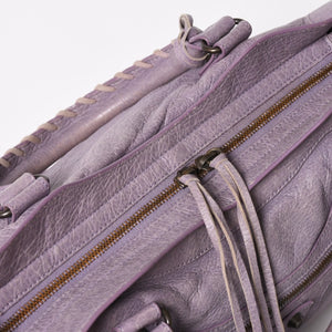 BALENCIAGA バレンシアガ The City ザシティ 2WAY ハンドバッグ ショルダーバッグ パープル レザー 115748 美品 中古 4a004242