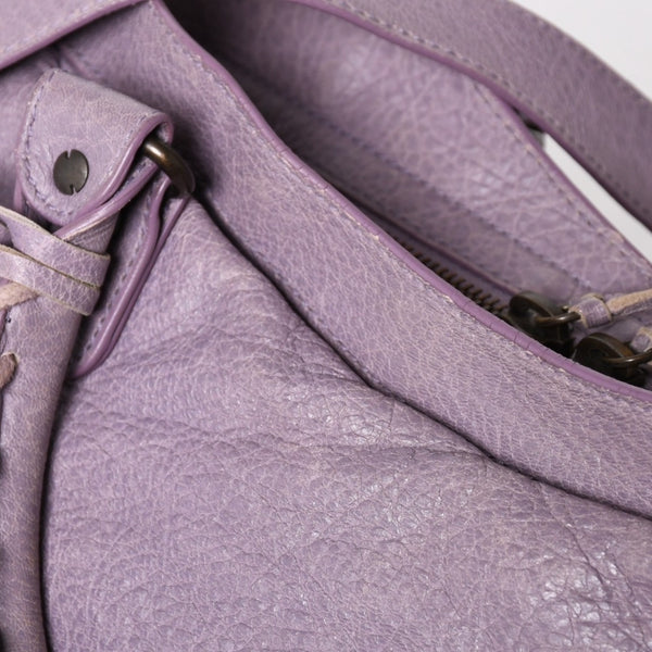 BALENCIAGA バレンシアガ The City ザシティ 2WAY ハンドバッグ ショルダーバッグ パープル レザー 115748 美品 中古 4a004242