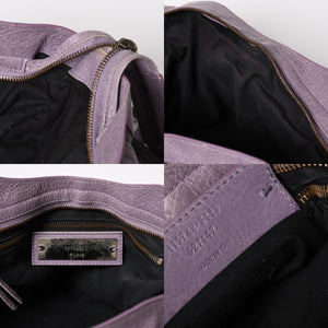 BALENCIAGA バレンシアガ The City ザシティ 2WAY ハンドバッグ ショルダーバッグ パープル レザー 115748 美品 中古 4a004242