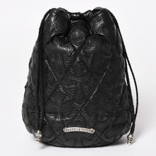 画像をギャラリービューアに読み込む, 極美品 CHROME HEARTS クロムハーツ DRW STRNG SACK CRS PATCH ドローストリング サック 巾着 38パッチ レザー シルバー925 中古 4a004437